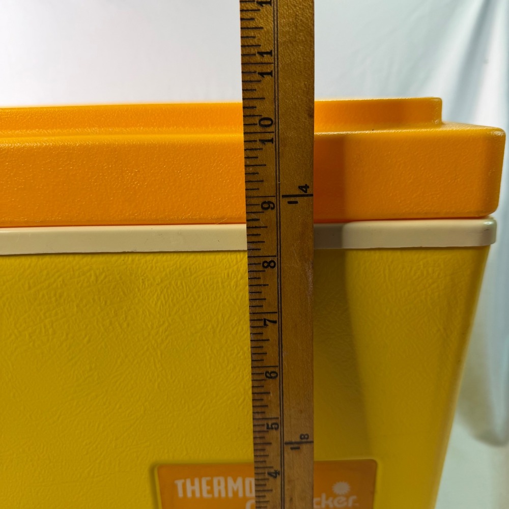 Vintage Thermos SunPacker Cooler Model 7718 Yellow Orange 11 Qt 10L Made in USA - Picture 11 of 13